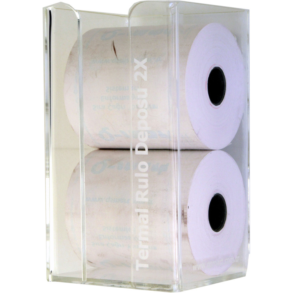 Transparenter Ticketrollenhalter für zwei Thermorollen